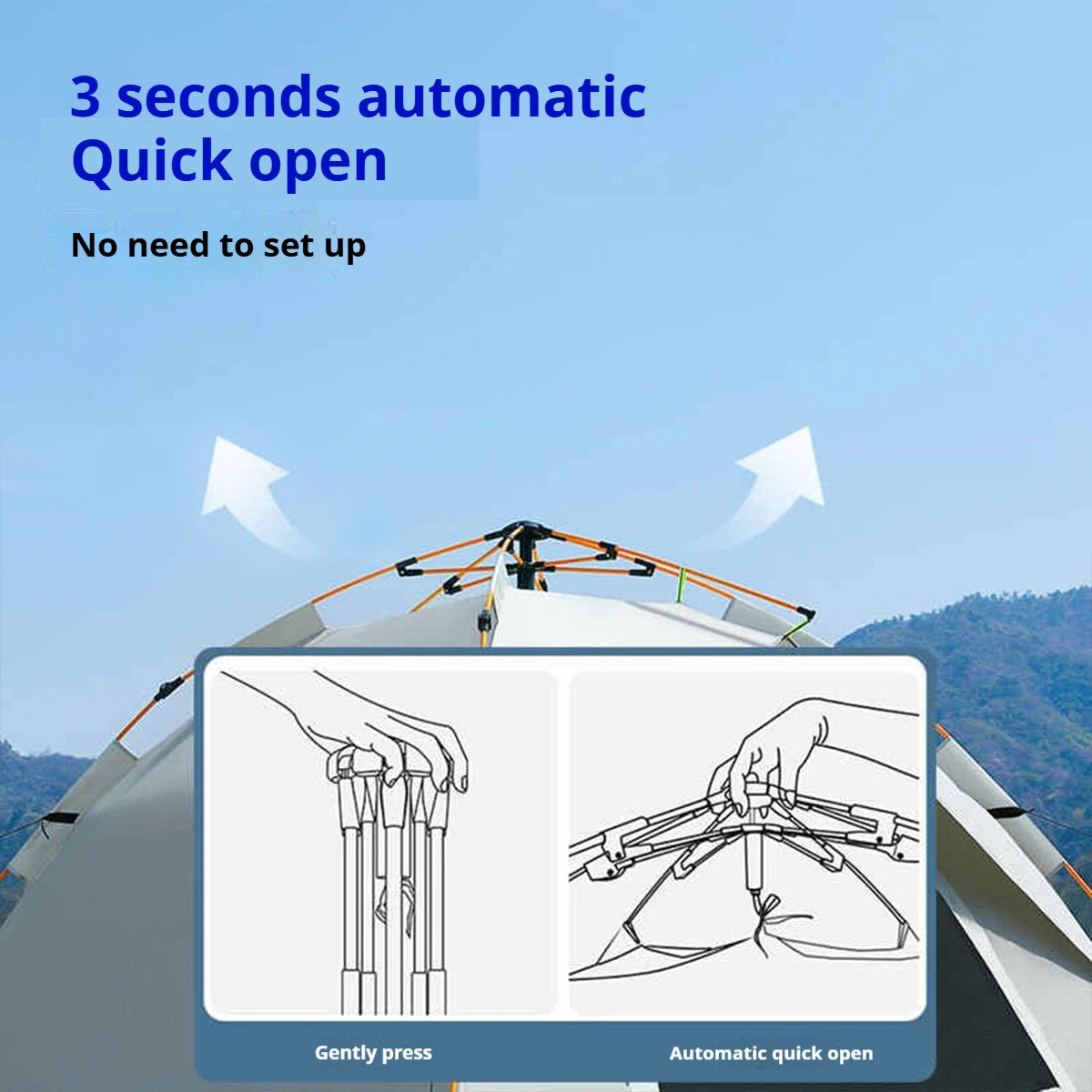 Automatic Outdoor Quick Tent 3-4 Person Rainproof Sunproof Beach Fishing