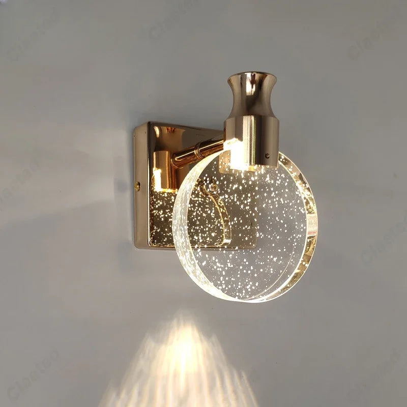 Crystal LED Wall Sconce – Gold/Silver, 2 Sizes, Touch Switch