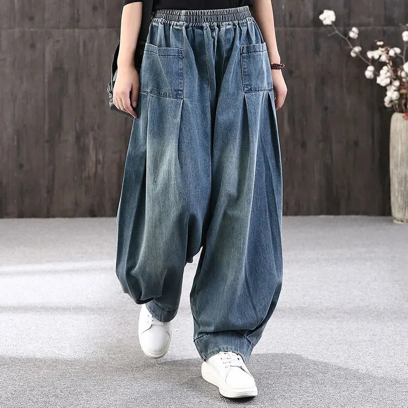 High Waist Bloomer Lantern Jeans