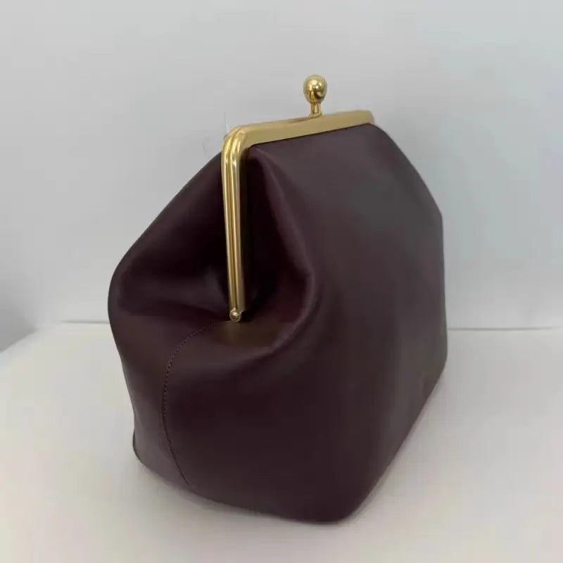 Luxury Snap Clutch Frame Purse,Snail Tentacle Women Shoulder Bag,Large Capacity Leather Handbag,Commuter Everyday Chic Tote Bag