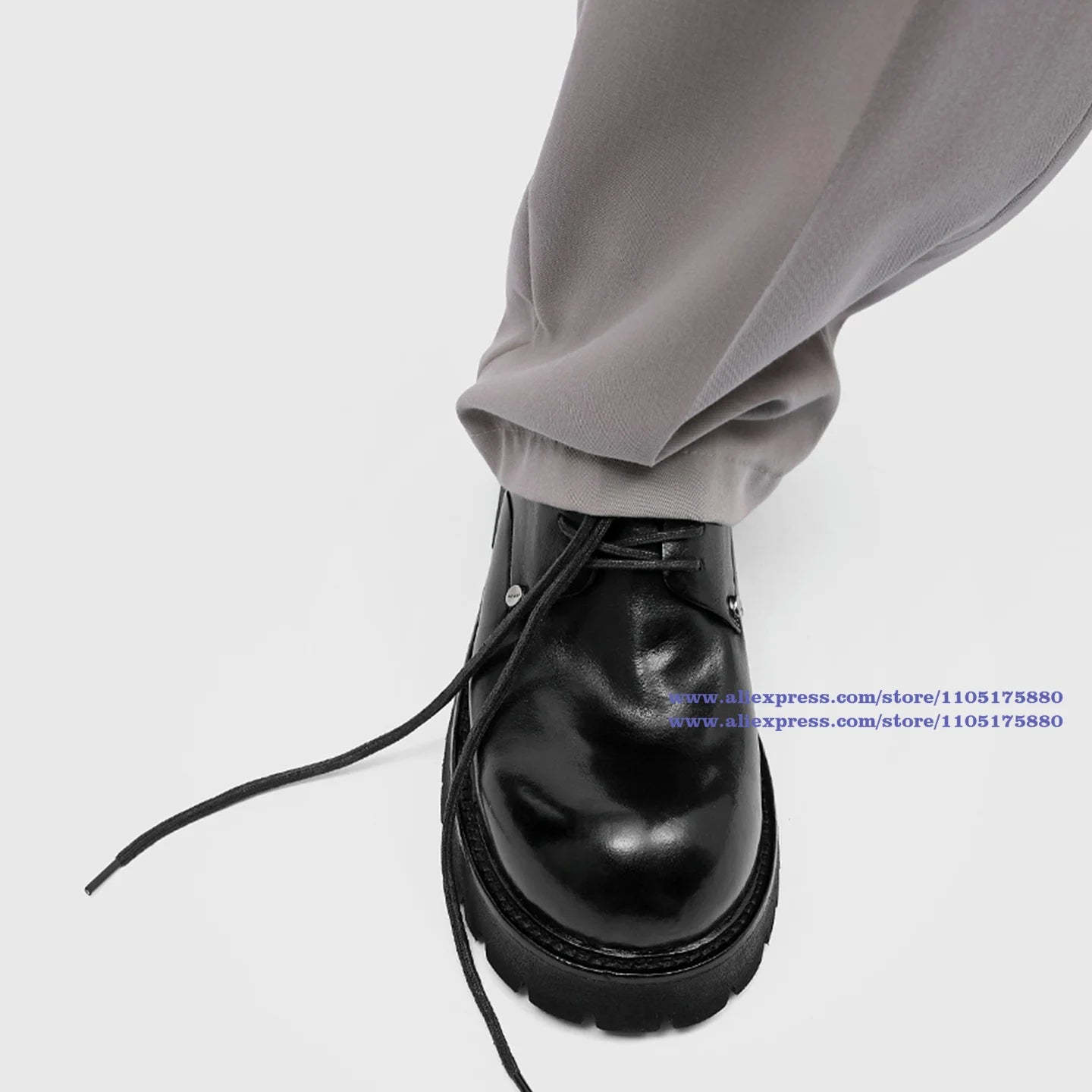 RIVET KING - Men's Thick-Sole Rivet Derby Shoes - Height-Increase Big Round Toe Luxury Casual Leather Shoes