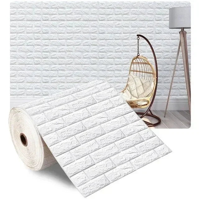 3D FOAM BRICK WALLPAPER - 70cm Wide - Waterproof Wall Decor
