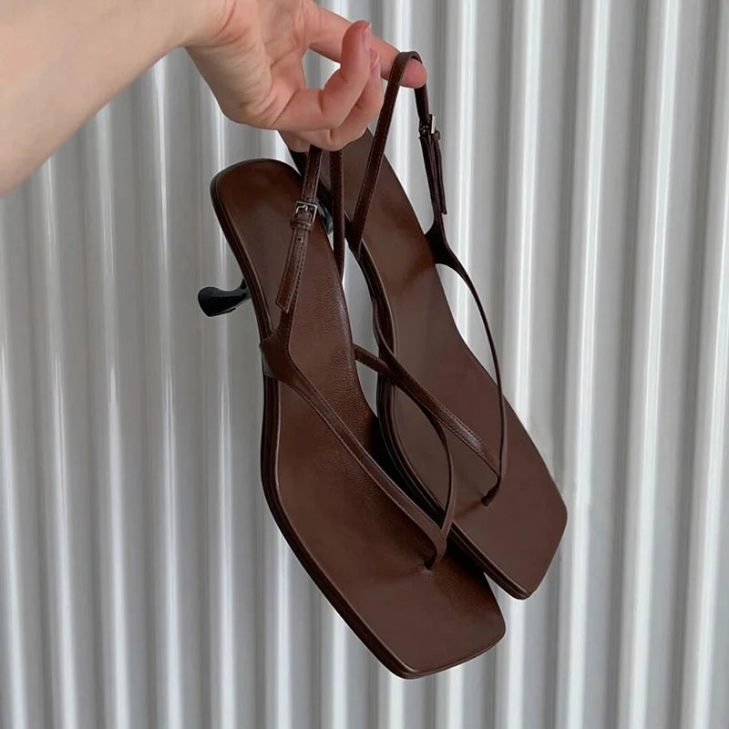 Summer High Heel Women Clip Toe Sandals Fashion Narrow Band Shoes Design Style Party Dress Sandals Shoes