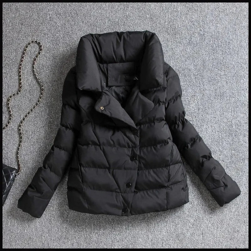 Short Stand Collar Jacket – Slim Thick Winter Coat