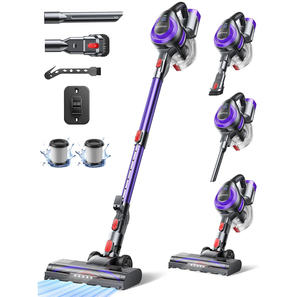 Laresar V10 Lite Cordless Vacuum Cleaner – 38000Pa Strong Suction, 45 Min Runtime