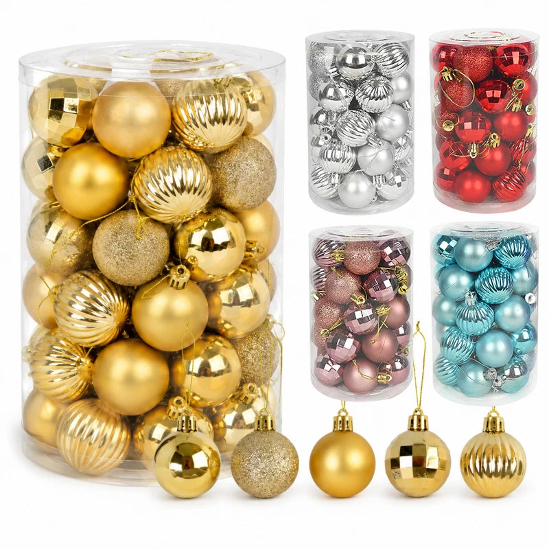Christmas Bauble Set - 34 Pieces - Six Festive Styles