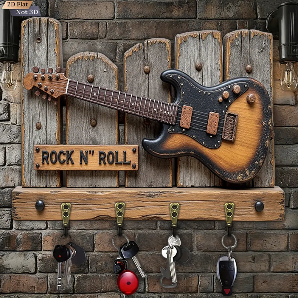 Guitar Key Holder - Wooden - Music Room