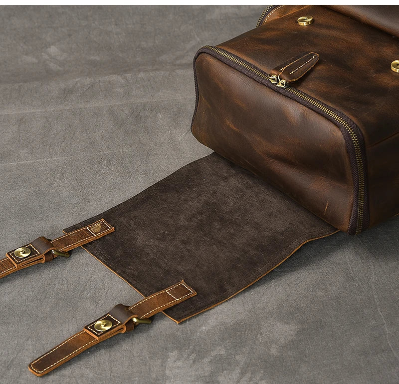 Vintage Crazy Horse Leather Backpack