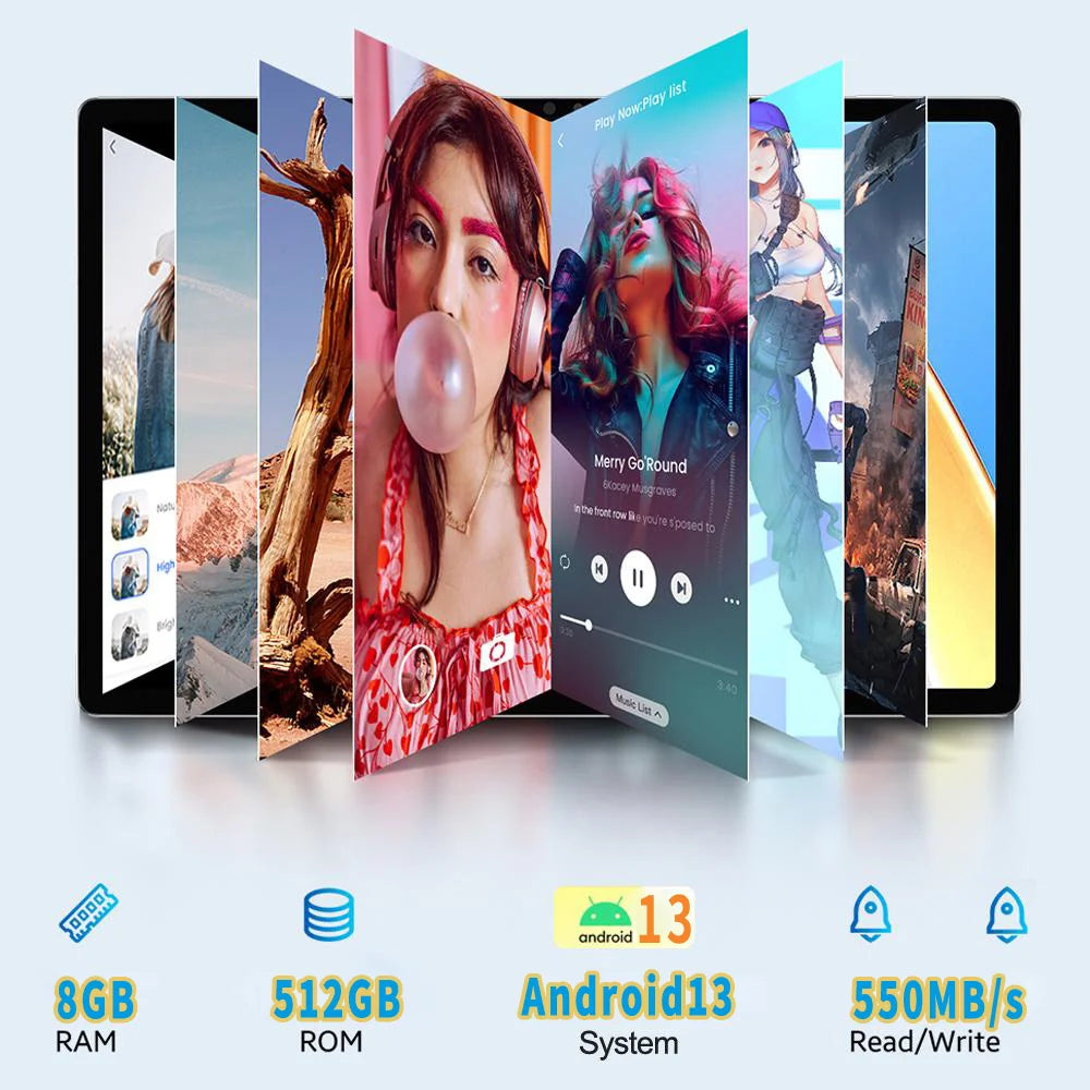 BDF P60 10.36" Tablet - Android 13, 8GB/512GB, 4G LTE