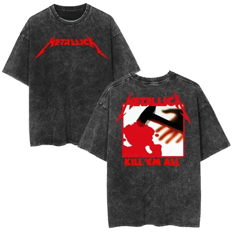 Metallica T-Shirt – Washed Vintage Rock Band Tee The Judas Kiss Unisex