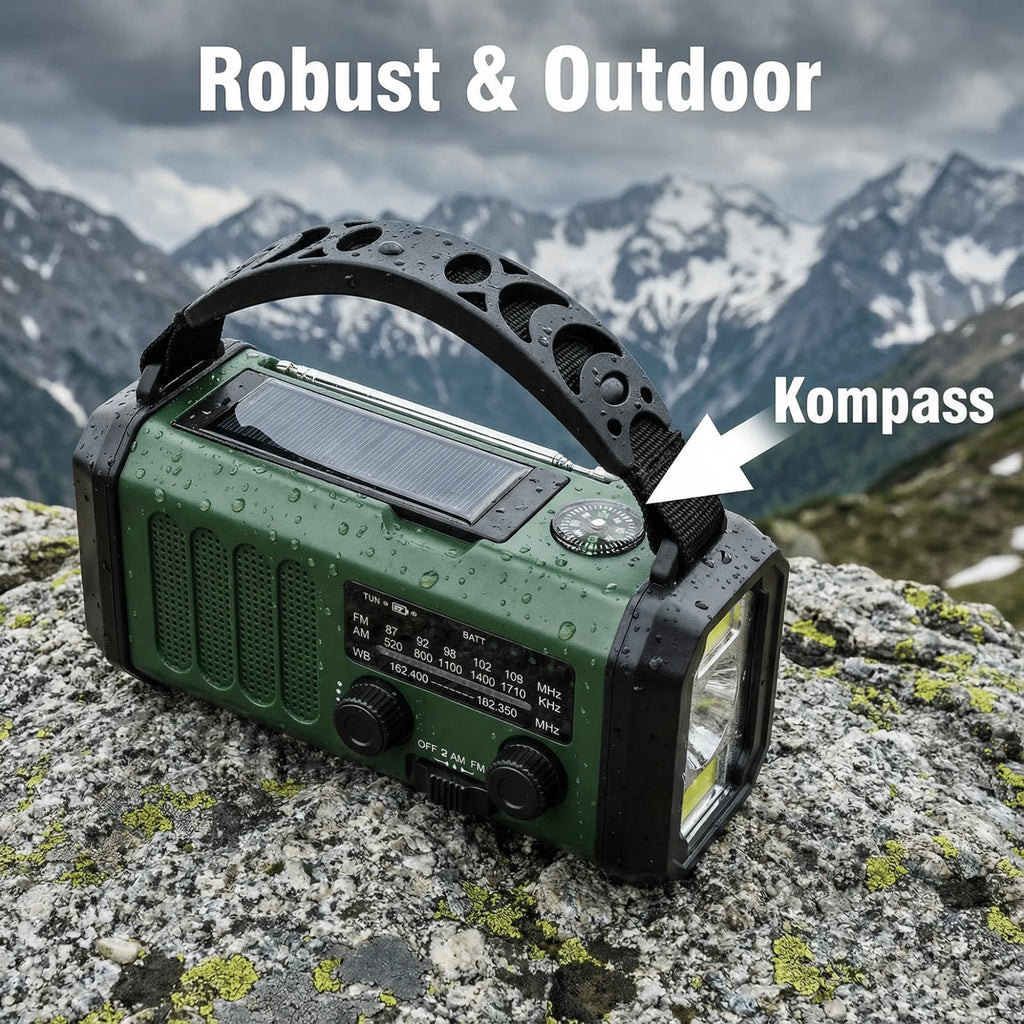 Hand-Crank Emergency Radio Solar Flashlight USB SOS