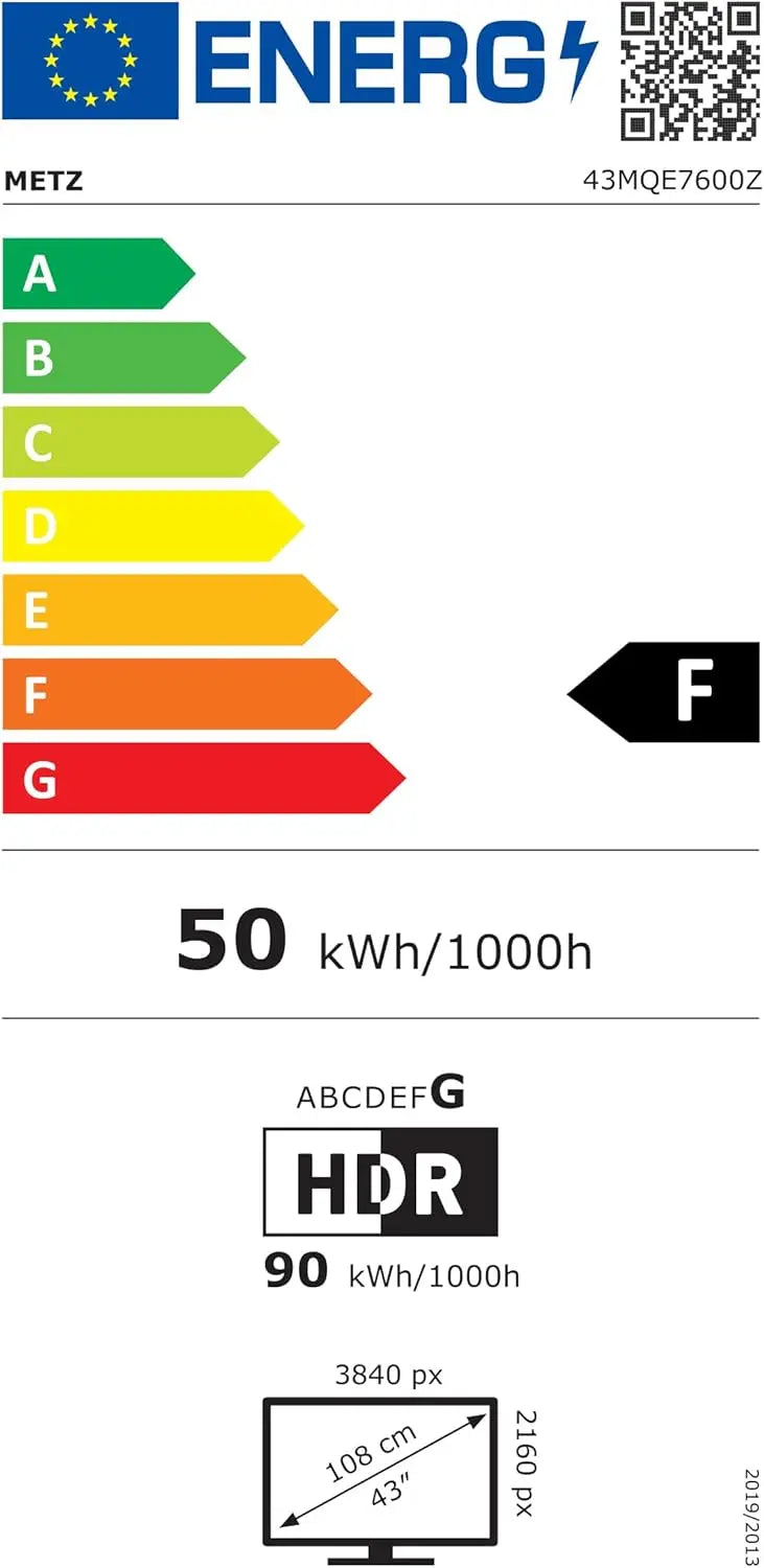 METZ 43MQE7600Z 43" QLED+ 4K Google TV