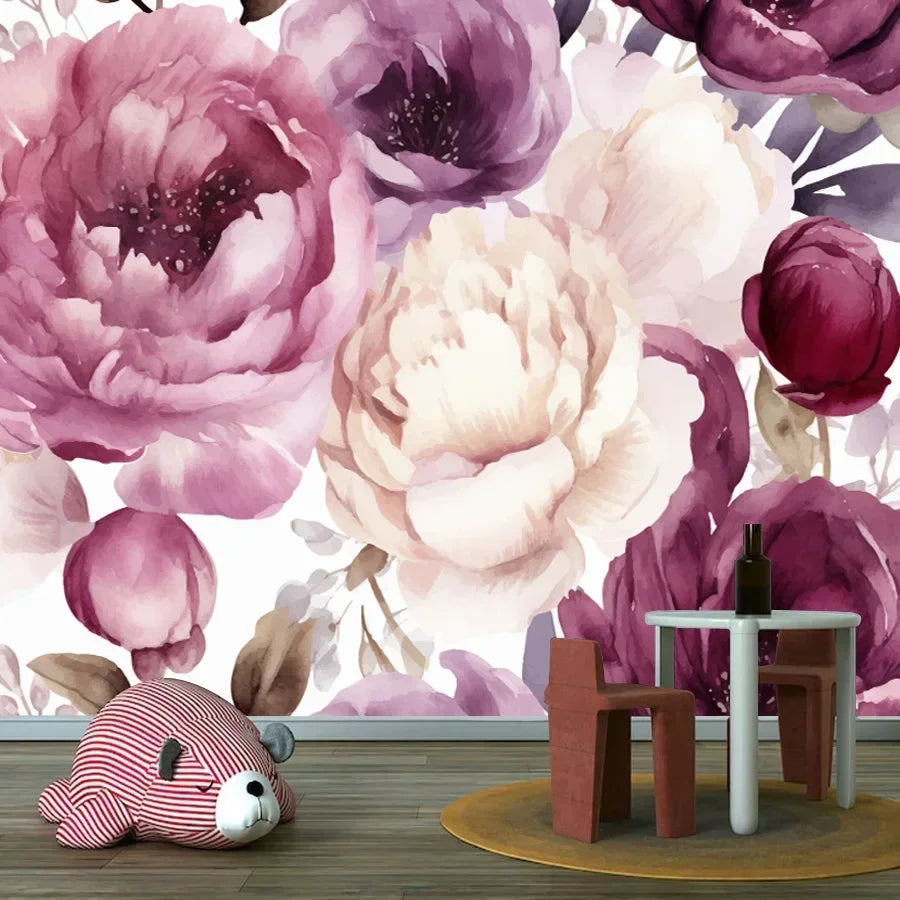 Custom Floral Nature Wall Mural – Peel & Stick or Non-Woven