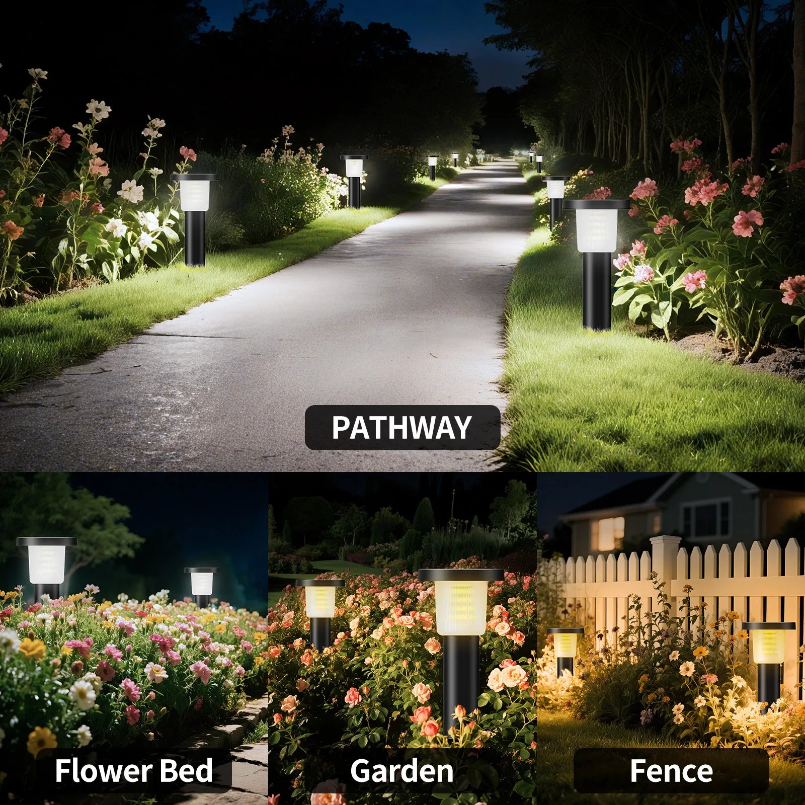 SOLAR PATHWAY LIGHTS - 3800mAh, 500LM - Auto Garden Illumination