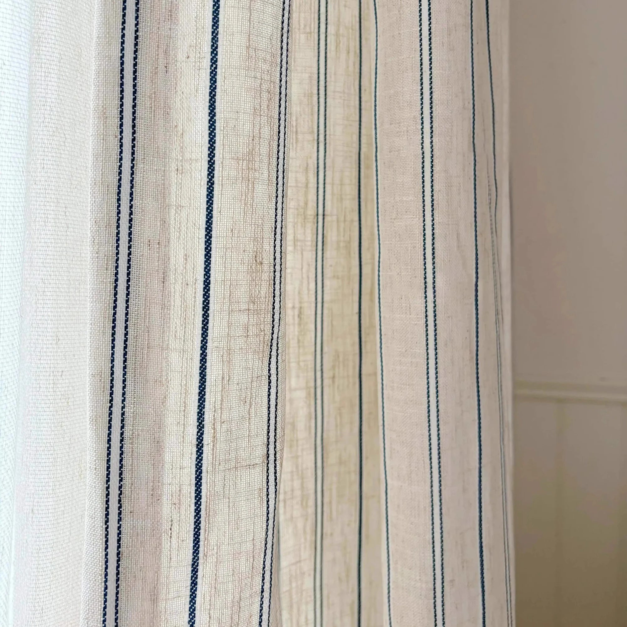 CREAM LINEN GAUZE SHEER CURTAINS - 130gsm Grainy Voile, 3 Headings - Soft Rooms, Slow Mornings