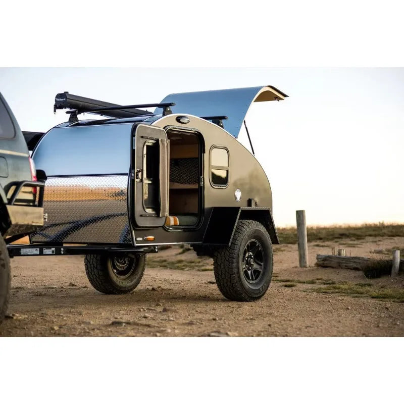 2026 Small Off Road Teardrop Caravan Customizable Camping Travel Trailer with Tent