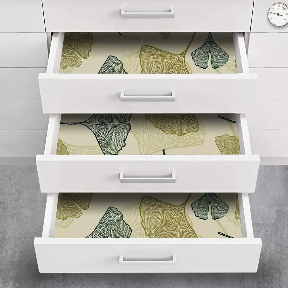 GINKGO LEAF PEEL & STICK WALLPAPER - Self-Adhesive PVC, 3 Roll Sizes - Calm Surfaces