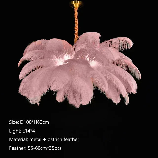 PLUME - Nordic Feather Chandelier - 3 Colors, 3 Sizes, LED Bulbs Included