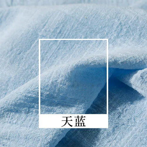 SLUB COTTON LINEN CREPE FABRIC - 135cm Wide, 26 Solid Colours - Everyday Sewing