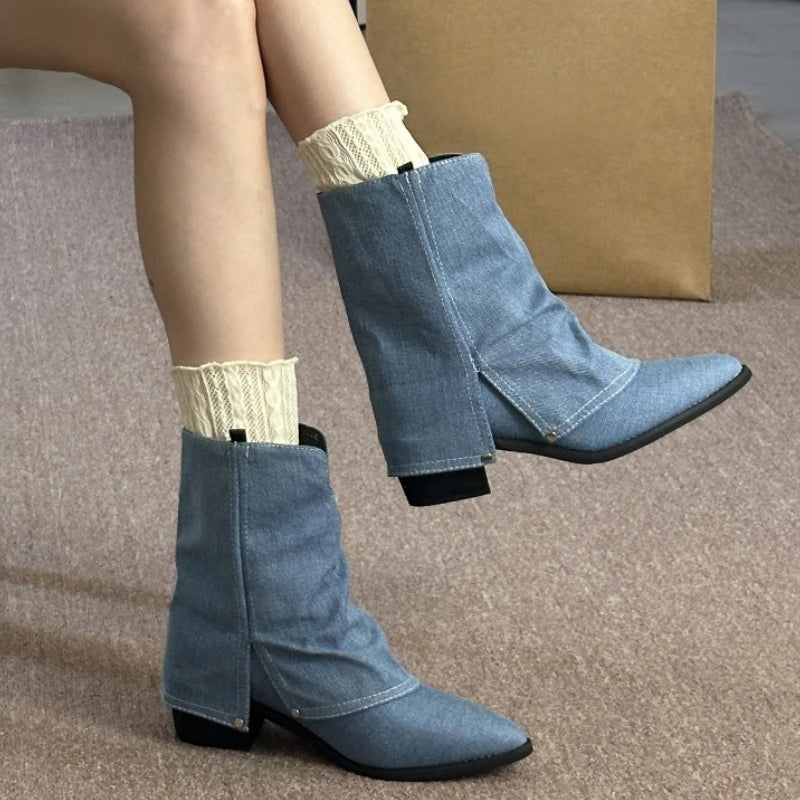 Pointed Toe Western Ankle Boots