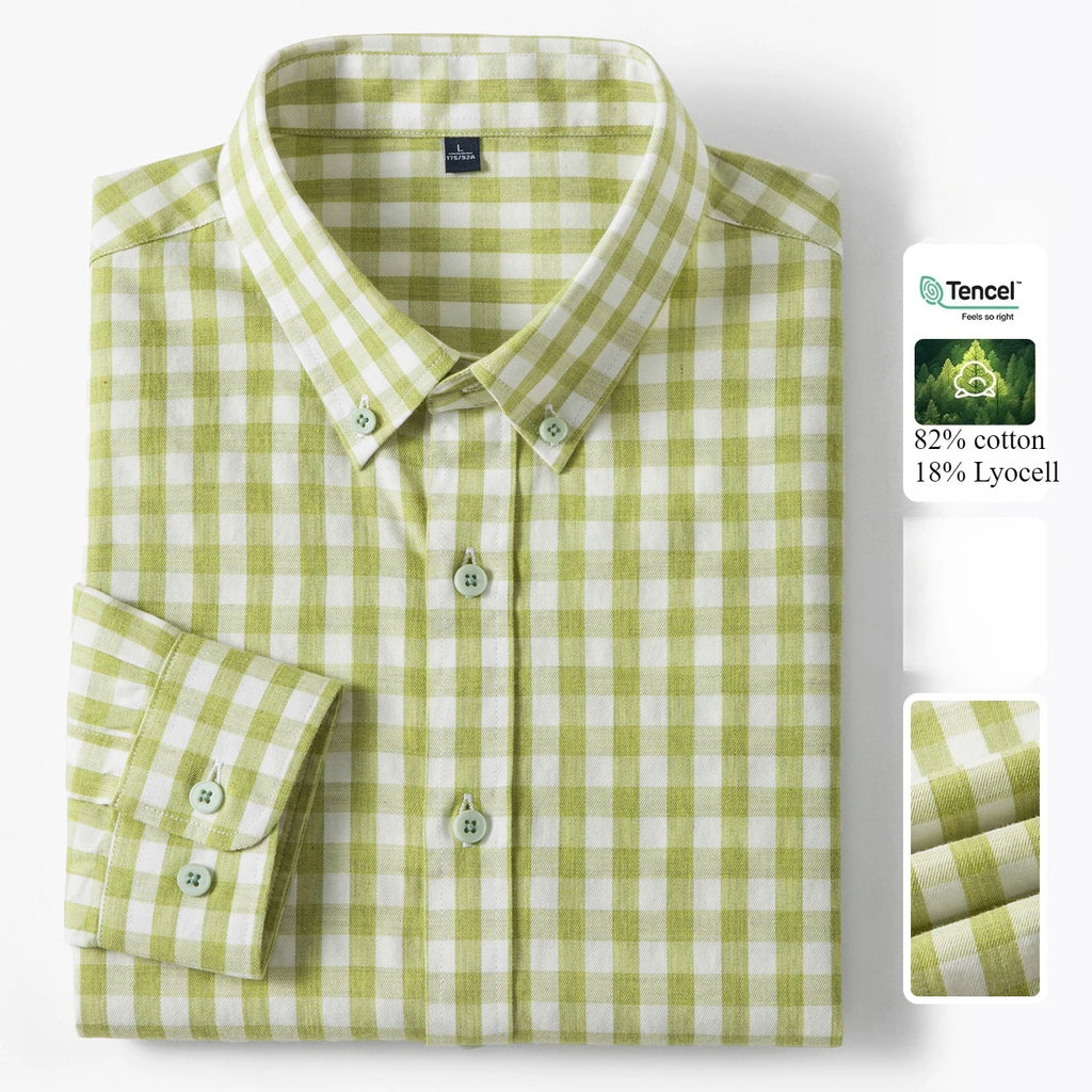 PLAID LUXE - Men's Lyocell Plaid Shirt - Soft, Sharp, Effortless