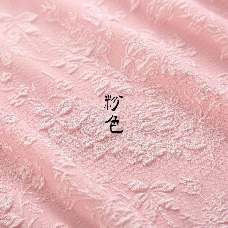 0.5m/1m/2m/5m Rose Relief Jacquard Fabric For Sewing Women's Dresses, Princess Dresses, Handmade DIY Clothing Fabric TJ22835