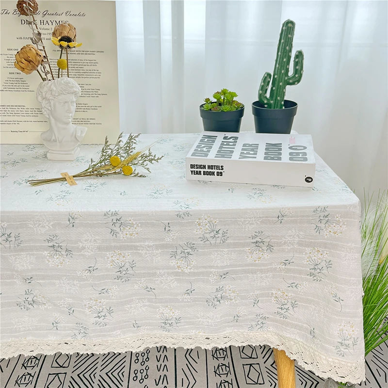 EMBROIDERED FLORAL TABLECLOTH - Cotton, Round & Rectangle, 14 Sizes - Garden Table Mood