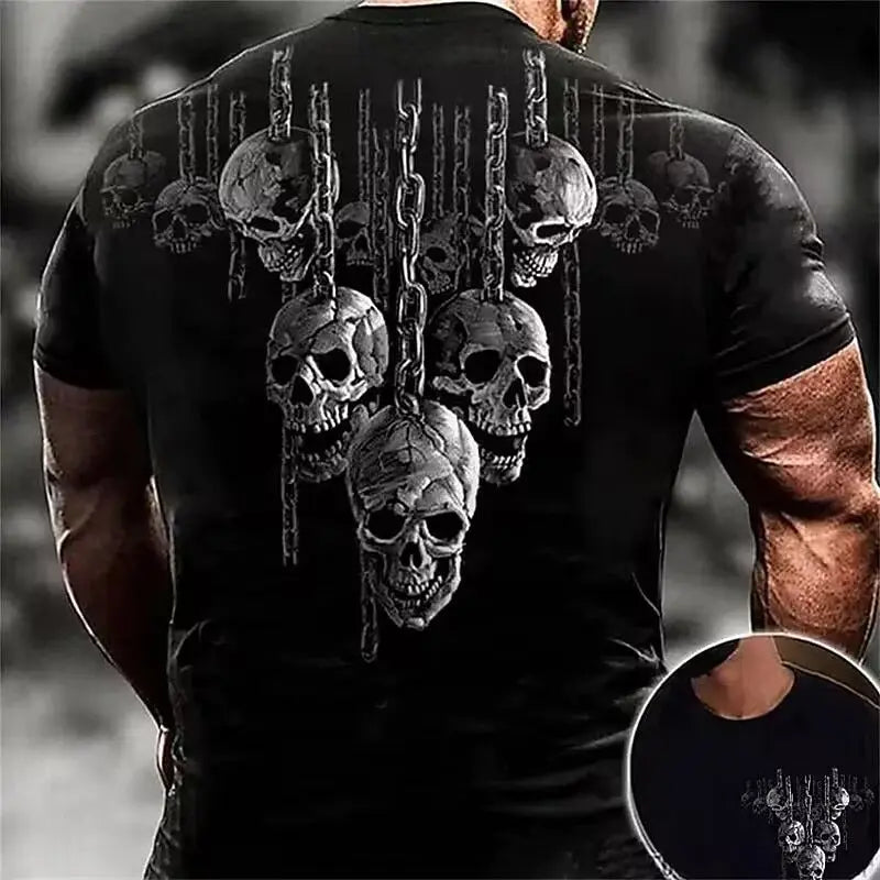 Skull Middle Finger T-Shirt - Don't Go Away Mad Biker Tee