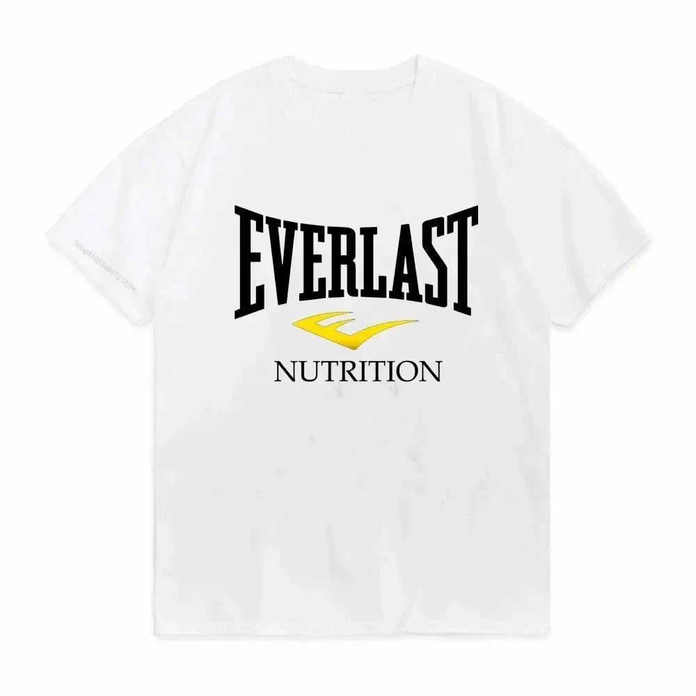 EVERLAST BOXING Logo T-shirt and Women's Round Neck Printed Summer T-shirt Harajuku Street Fashion Top