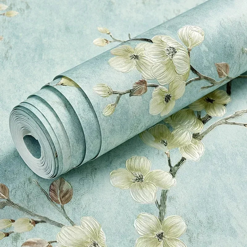 3D FLORAL WALLPAPER - Vinyl Roll - Peel & Stick Wall Decor