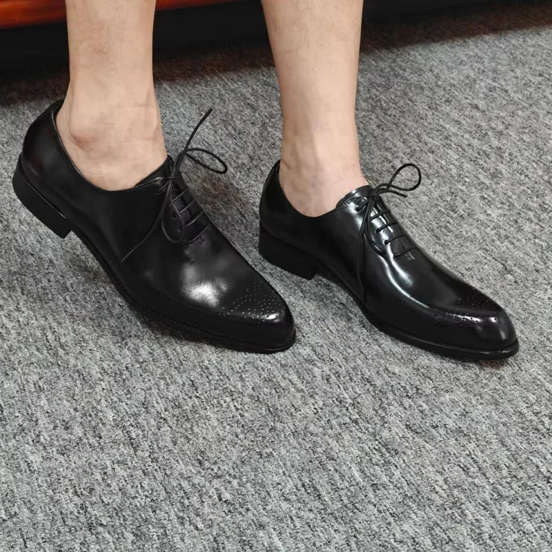 OXFORD NOIR - Men's Luxury Cow Leather Dress Shoes - Handmade Loafers
