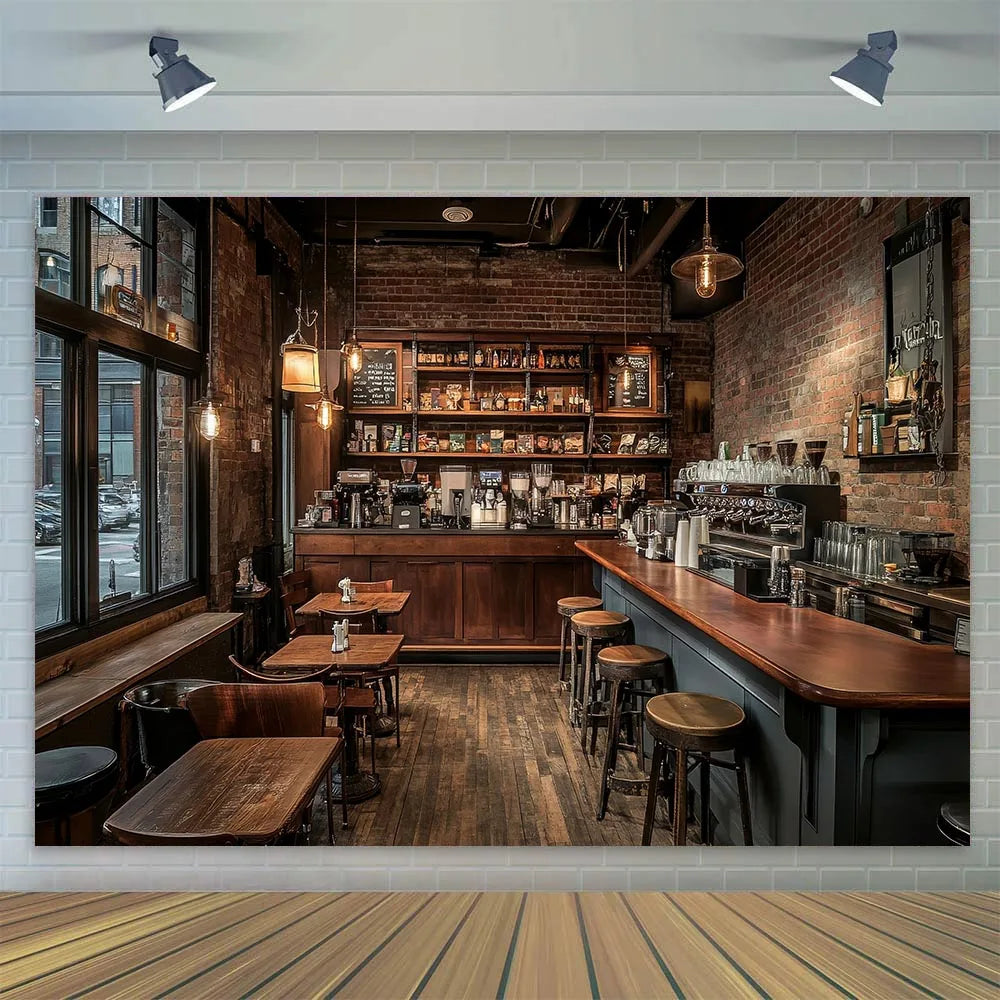 Coffee Shop Party Backdrop - Photo Booth Wall - Café Sweet Mood