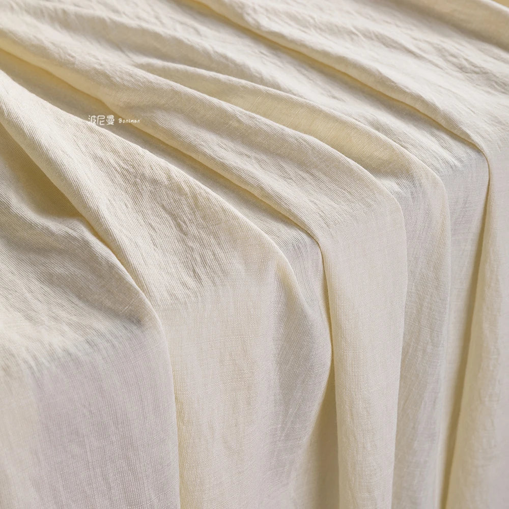 WASHED BAMBOO TEXTURE FABRIC - Soft Rayon Blend, 150cm Wide, 16 Colors - Light Touch