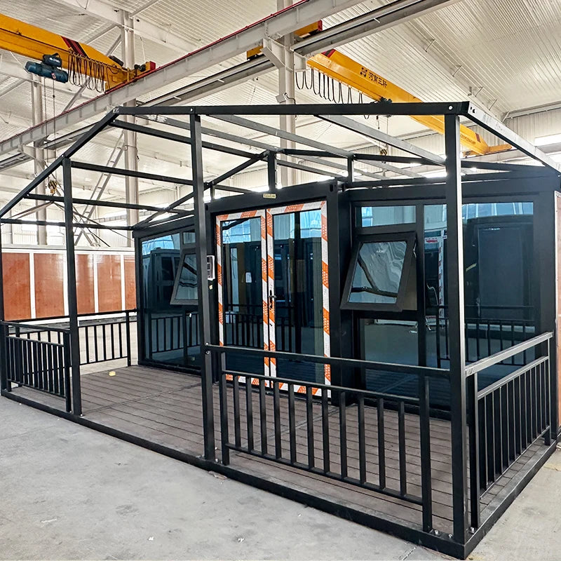 Folding Container House - Waterproof Insulated Steel Tiny Home Beach Office