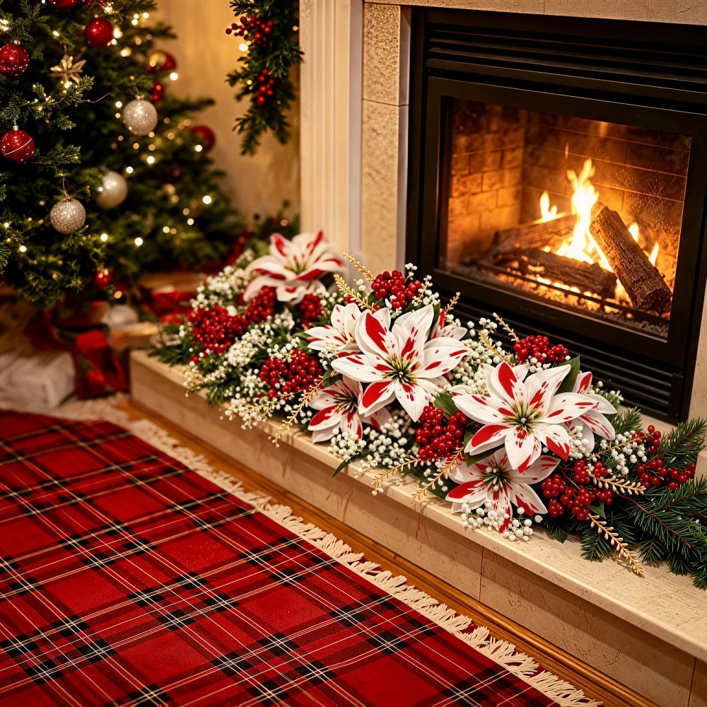 Christmas Poinsettia Bouquets - 12 Pieces - Festive Bloom