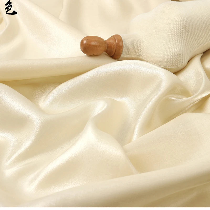 Gradient Wine Red Glazed Silk Satin Fabric Hanfu Pants Skirt Wedding Skin-friendly Breathable Bright Luster