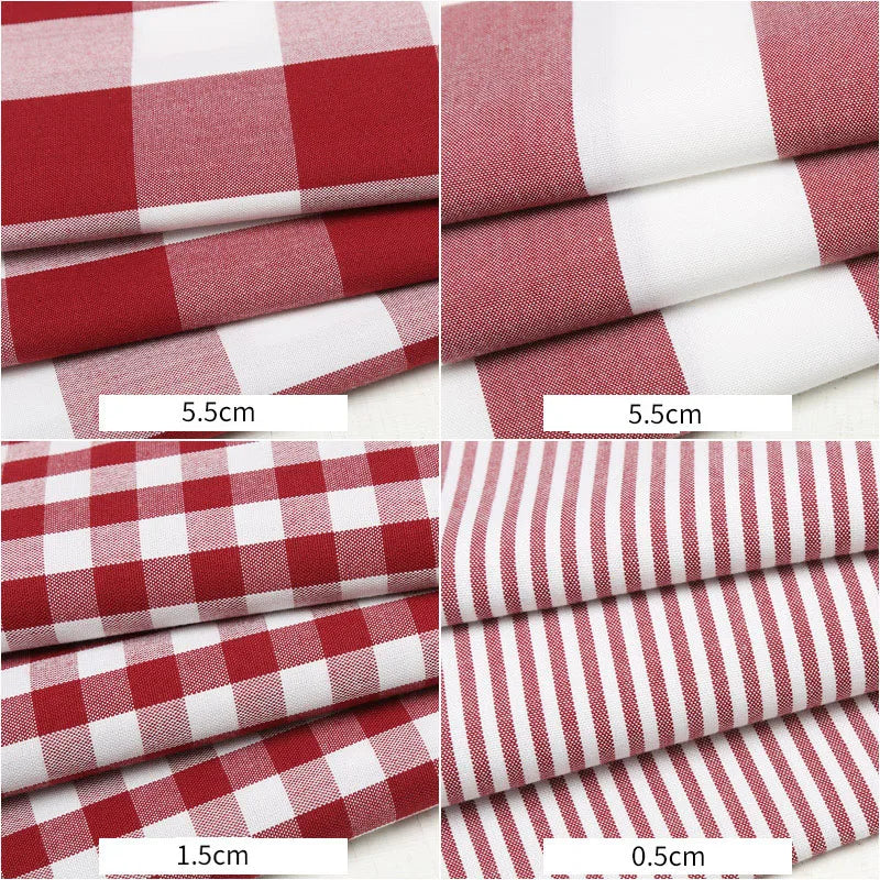 PLAID COTTON LINEN FABRIC - Yarn-Dyed Weave, 26 Colors - Warm Rooms