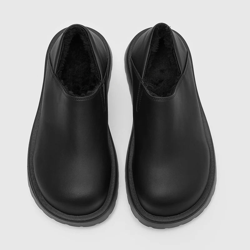 Men's Winter Loafers - Slip-On Two-Way Mule Shoes with Fur Lining Option