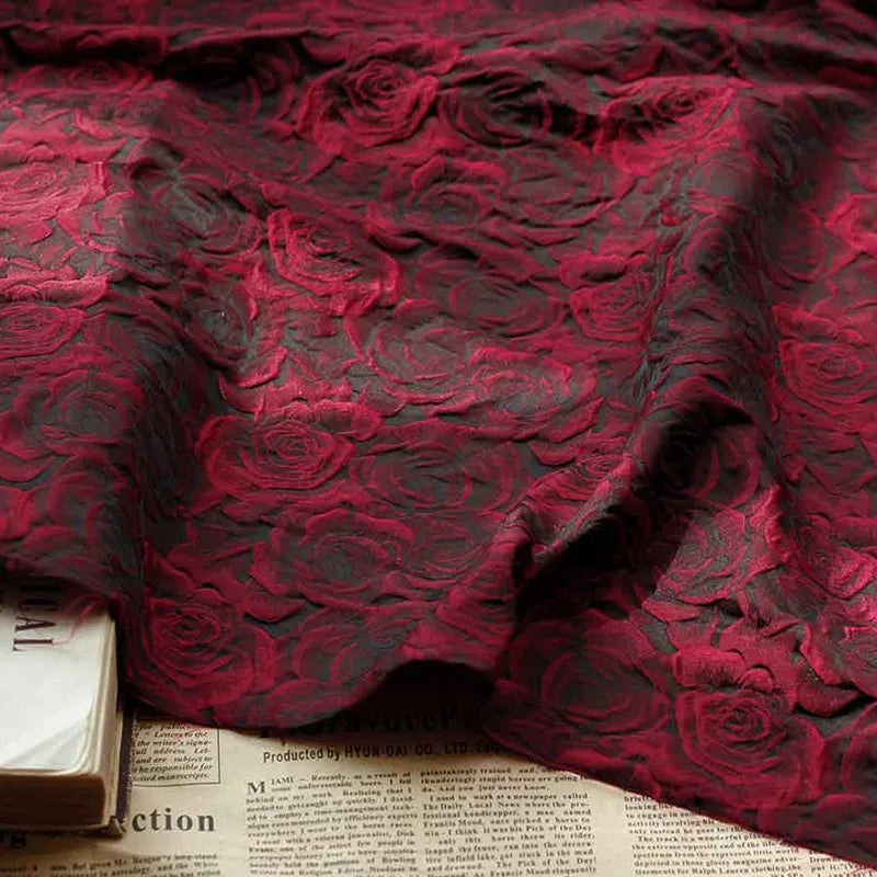 3D Rose Jacquard Fabric – 160cm Wide, 10 Colors