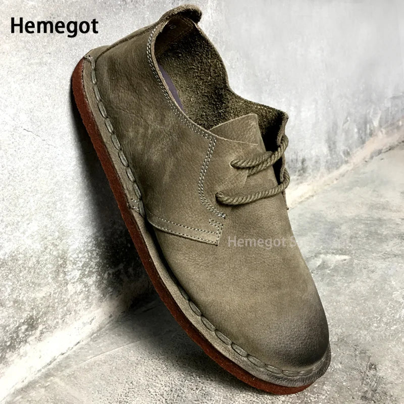 HERITAGE DRIVE - Men's Handmade Cowhide Casual Shoes - Vintage British, Soft Sole