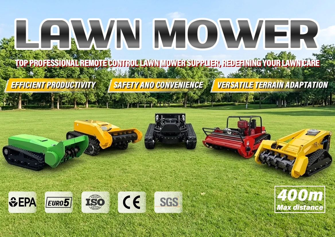 Remote Control Lawn Mower - 850 mm - Tracked Self-Propelled