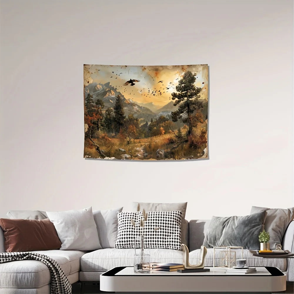 MOUNTAIN LANDSCAPE TAPESTRY - 100% Polyester, 9 Sizes - Wild Walls