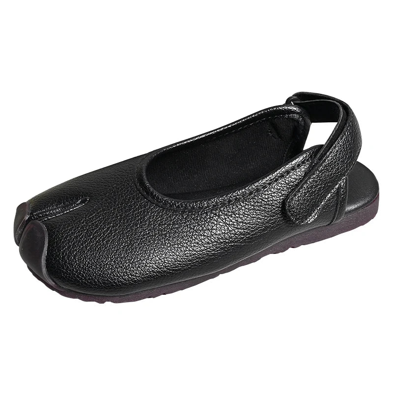 New Summer Soft Leather Split Toe Women Sandals Casual Comfortable Soft-soled Pig's Hoof Shoes Slingbacks Tabi Ballet Shoe