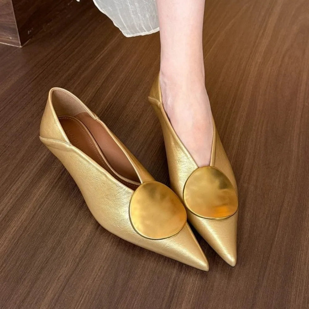 Pointed Toe Pumps – Low Heel Slip-On Platform