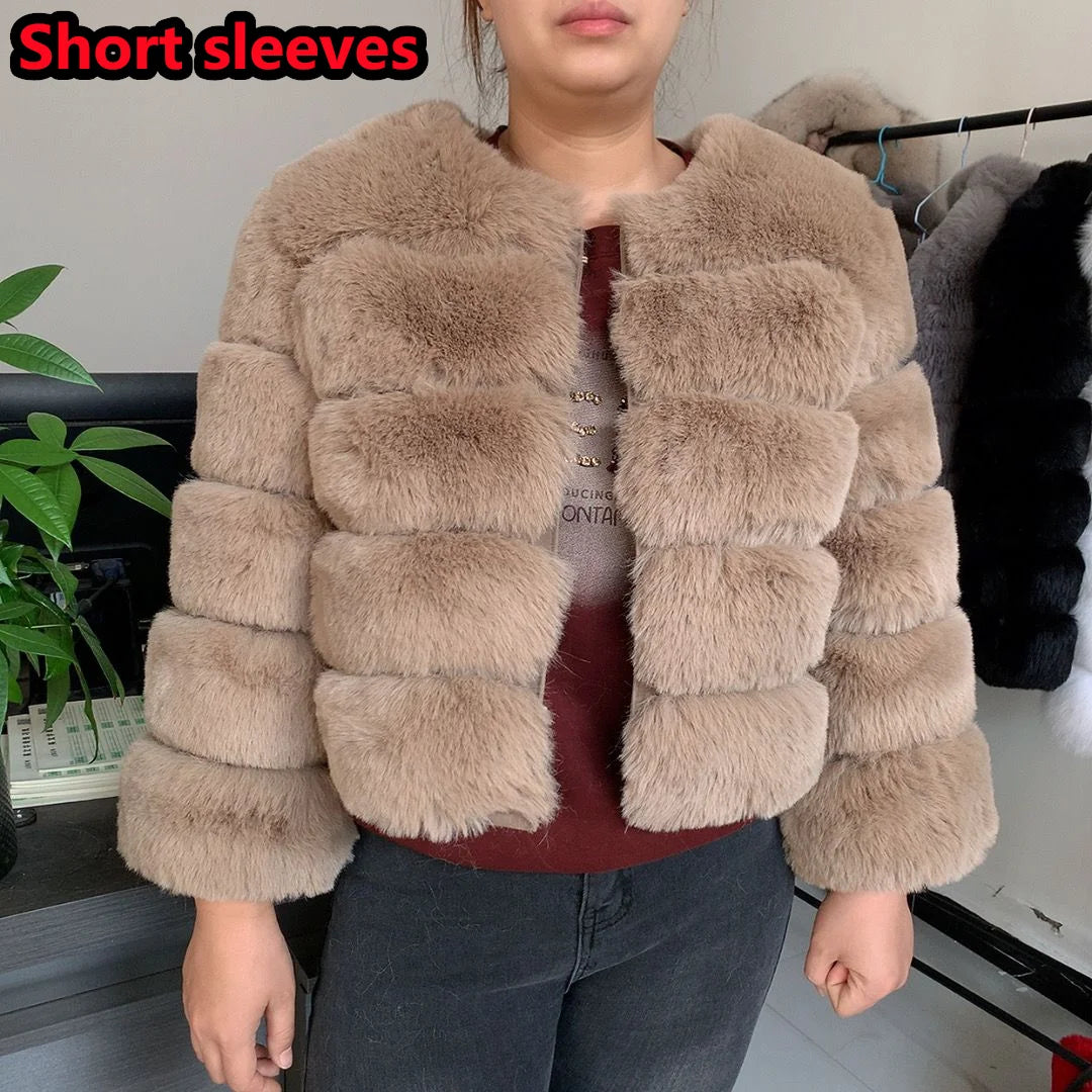 Velvet Hour - Faux-Fur Jacket - Colour After Dark
