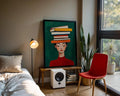 Balanced Books Wall Art - woman in red - artistic decor