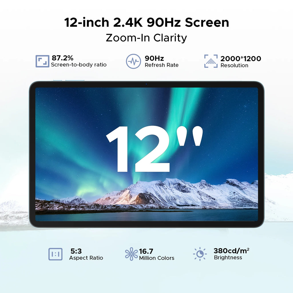 DOOGEE Tab G6 Pro 12" 2K - Android 16 Gemini AI, 8GB+128GB, 4G LTE