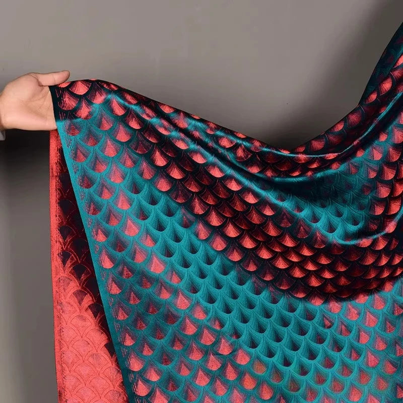 JACQUARD BROCADE SATIN FABRIC - Polyester-Cotton, 150cm Wide - Statement Pieces