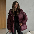 Hooded Padded Coat - Belt & Sash Detail
