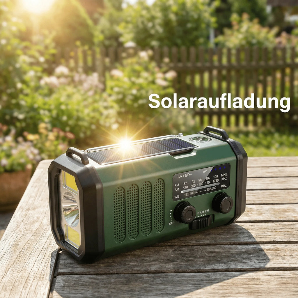 Hand-Crank Emergency Radio Solar Flashlight USB SOS